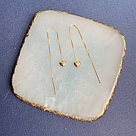 Сережки протяжки Xuping Jewelry сердечки из медицинского сплава (АРТ. №1904)