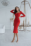 Плаття з глибоким декольте Люкс червоне (різні кольори) XS S M L, фото 3