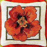 Вышивка крестиком набор Подушечка игольница Цветок