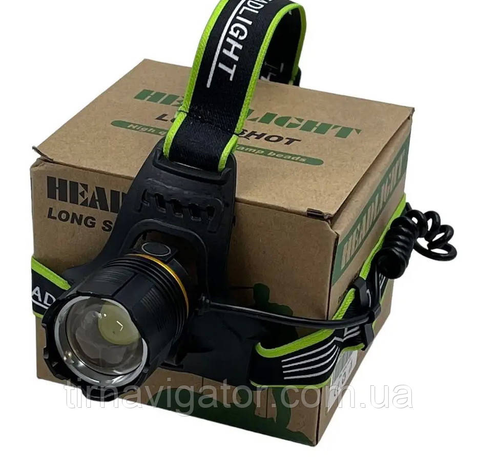 Ліхтарик налобний BL-A13-3-P360, ЗП Type-C, 3x18650, zoom, Box