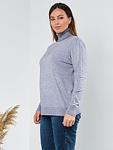 3XL/4XL (56-58). Темно-червоний жіночий гольф великих розмірів, класична однотонна модель, фото 4