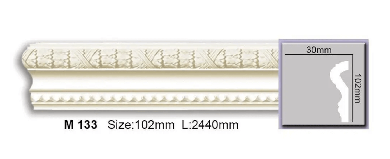 Молдинг поліуретановий гладкий (102х30х2440мм)