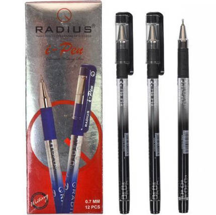 Ручка кулькова Radius I-Pen чорна із принтом KNZ, фото 1