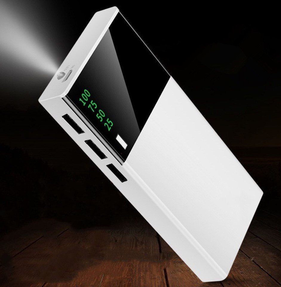Портативний зарядний пристрій Power Bank Xiaowandou 20000 mAh білий з дисплеєм і ліхтариком