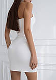 Стильна атласна сукня-бюстьє міні Люкс молоко (різні кольори) ХС С М Л, фото 2