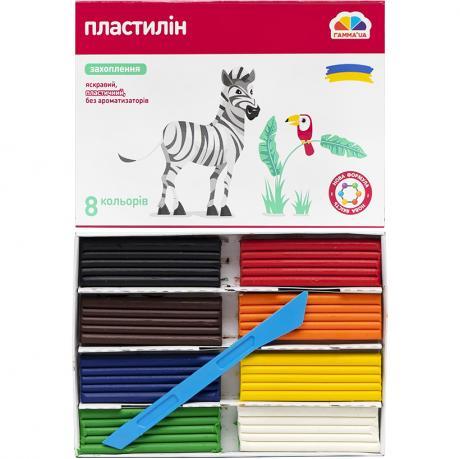 Пластилін 8 кольорів Гамма "Захоплення" 160 гр KNZ