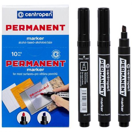 Маркер "Centropen" товстий-скошений чорний KNZ