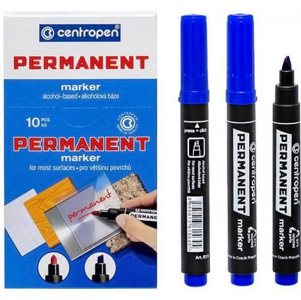 Маркер "Centropen" товстий-скошений синій KNZ, фото 1