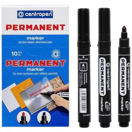 Маркер "Centropen" товстий-круглий чорний 2.5 мм KNZ, фото 1