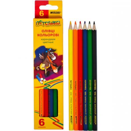 Олівці кольорові 6 кольорів "MARCO" Пегашка 1010-6CB