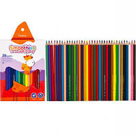 Цветные карандаши трехгранные MARCO 36 цветов грифель 3.3 мм Smoothies