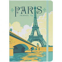 Блокнот на резинці А5 21 * 14,5 см 80 аркушів тверда обкладинка 3783-39L клітинка KNZ, фото 4