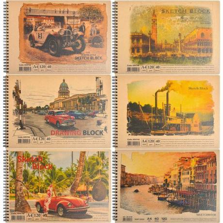 Альбом A4 "KRAFT" 40 аркушів, 120г/м² спіраль KNZ