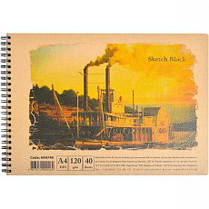 Альбом A4 "KRAFT" 40 аркушів, 120г/м² спіраль KNZ, фото 4