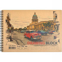 Альбом A4 "KRAFT" 40 аркушів, 120г/м² спіраль KNZ, фото 5