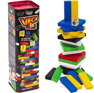 Настільна гра "Vega Color" 54 бруски Дженга кольорова | Вега кольорова | Jenga Color УКР GVC-01U KNZ, фото 1