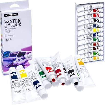 Аквареллю художні фарби 12 кольорів 12мл "Art Ranger" "Water" акварель EW1212-3/PW31.12012.A KNZ, фото 1