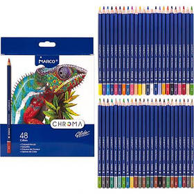 Набір кольорових олівців 48 кольорів Marco Chroma, у картонній упаковці 8010-48CB