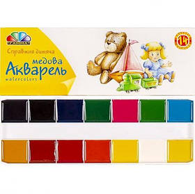 Акварель 14 кольорів "Малята" картон "Гамма" 17*7см KNZ