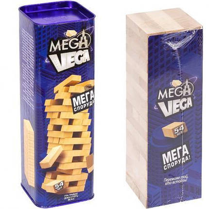 Розвиваюча настільна гра "MEGA VEGA" 54 елементи Дженга, Вега, Jenga УКР G-MV-01U KNZ, фото 2