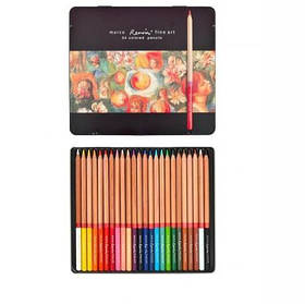 Олівці кольорові 24 кольори "MARCO" Renoir у металевому пеналі FineART-24TN