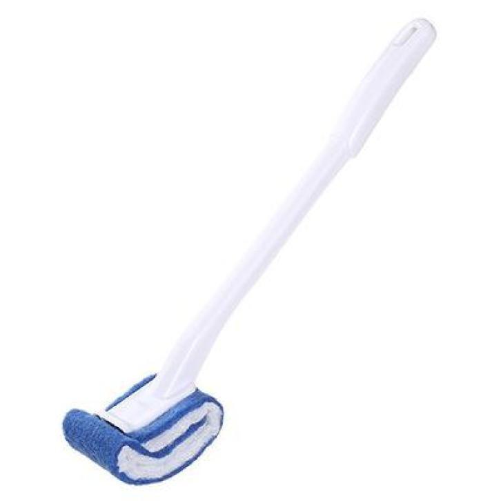 Губка Щітка з ручкою для ванної кімнати та туалету з абразивом біла, фото 1