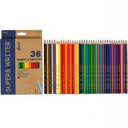 Набір кольорових олівців 36 кольорів MARCO "Superb writer Gold", фото 2
