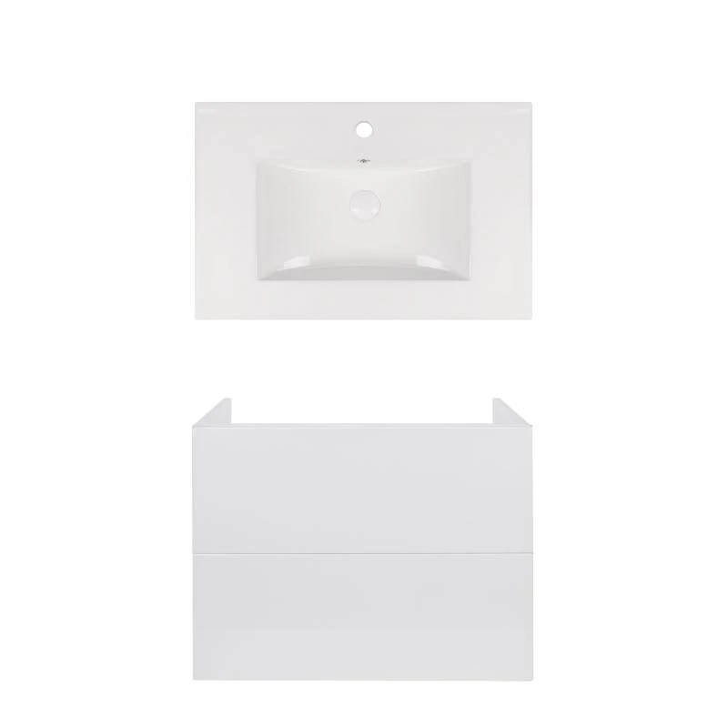 Комплект Qtap тумба підвісна Tern 700х580х437 мм White + раковина урізна Albatross New QT71TE44104