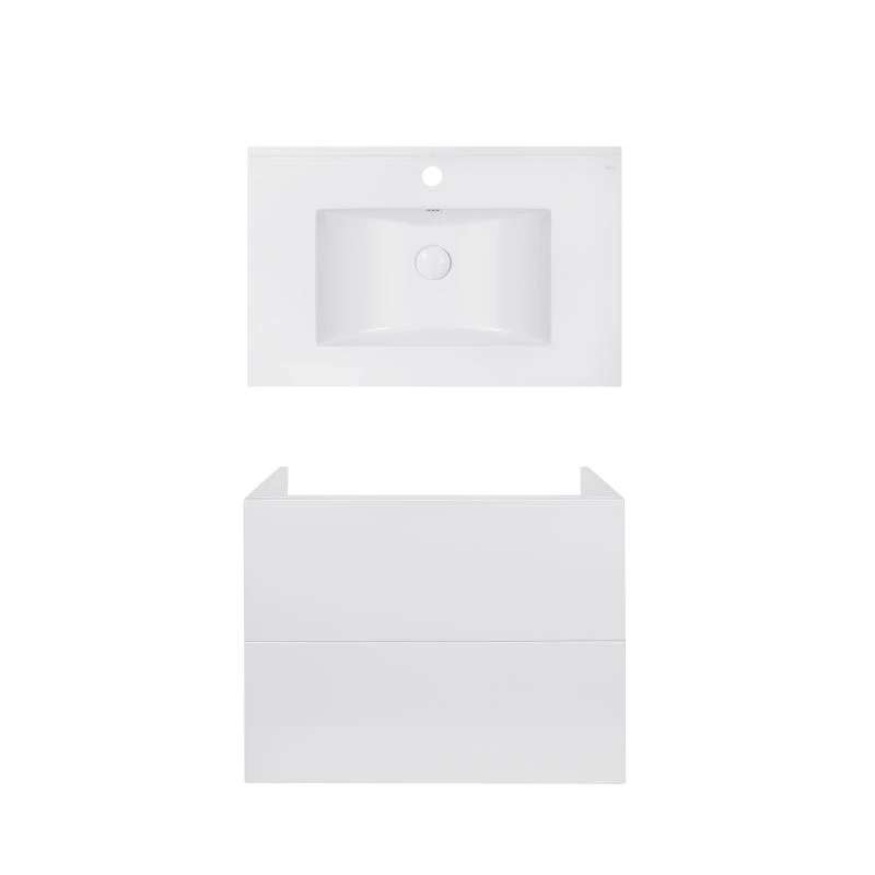 Комплект Qtap тумба підвісна Tern 800х580х437 мм White + раковина урізна Albatross E QT71TE44108, фото 1