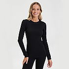 Комплект жіночої термобілизни 2в1, Дайвінг на флісі (S-3XL), Чорне / Тепла зимова Термокофта + штани, S, фото 2