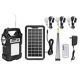 Портативна сонячна станція GD-8060 з ліхтарем і колонкою (Чорний), фото 4