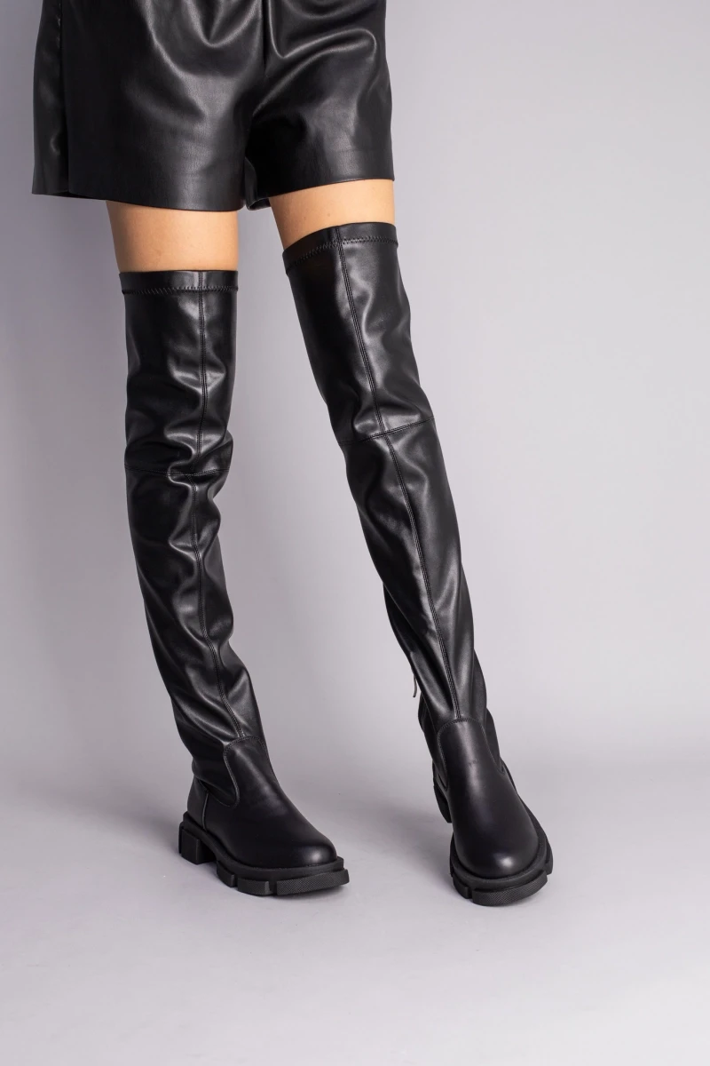 Жіночі зимові ботфорти ShoesBand Чорні натуральні шкіряні всередині набивна овчина 38 (24,5 см) (Ѕ67251е), фото 1