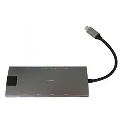 Док-станція Dynamode Dock 9-in-1 Silver (DOCK-9-IN-1-TYPEC-HDMI-MINI-DP-USB3.0-RJ45)