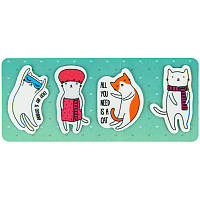 Закладки пластиковые Kite Cats 4x20 шт 35х50 мм K22-479-6