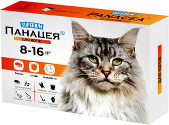 Протипаразитарні таблетки SUPERIUM Панацея для котів 8-16 кг