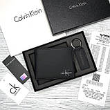Чоловічий брендовий гаманець Calvin Klein Lux + брелок, фото 3