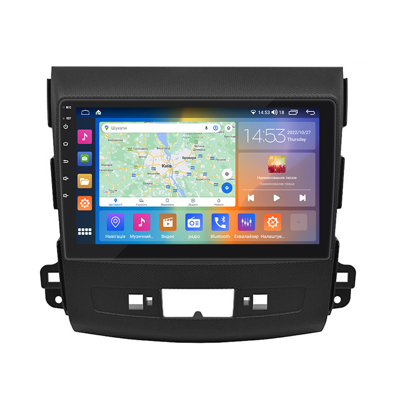 Штатний магнітол 9" Lesko для Peugeot 4007 2007-2012 4/64 Gb CarPlay 4G Wi-Fi GPS Prime IPS 8 ядер Пежо 2 шт., фото 1