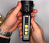 Якісний ручний ліхтарик з бічним підсвічуванням та зарядкою від юсб Польща, яскравий ліхтар туристичний, GP13, фото 4