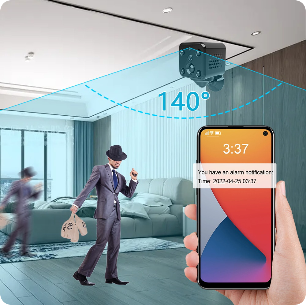 4G мини камера Evkvo L13 с автономной работой до 30 дней, PIR датчиком ...