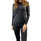 Комплект жіночої термобілизни 2в1, Дайвінг на флісі (S-3XL), Чорне / Тепла зимова Термокофта + штани, S, фото 7