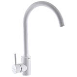 Змішувач для кухонної мийкі білий MIXXUS (Німеччина) білий кран на кухню змішувач білий на мийку, фото 3