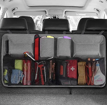 Органайзер підвісний на заднє сидіння та багажник  / Накидка з кишенями для багажнику