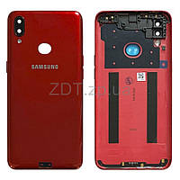 Задня кришка Samsung A10s 2019 A107F, червона зі склом камери