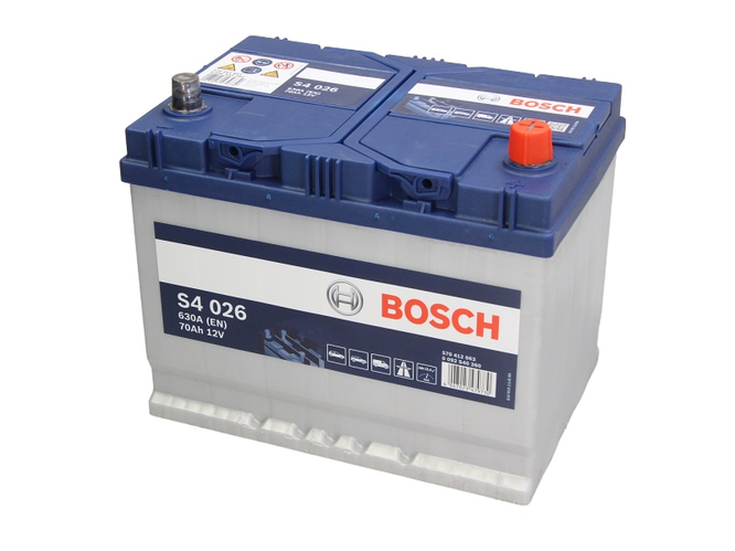 Акумулятор 70Ah-12v BOSCH (Бош) 630A S4 (R+правий) 260x173x225 B13 ...