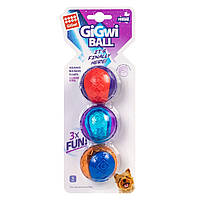 Игрушка для собак Три мяча с пищалкой GiGwi Ball, резина, 5 см