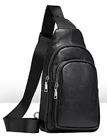 Качественная мужская сумка через плечо из плотной натуральной кожи молодежная сумка слинг