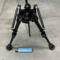 Сошки Harris Bipod S-BRM-MLOK, 152-229 мм, шарнірна база, підпружинені ніжки з гумовими наконечниками, фото 5