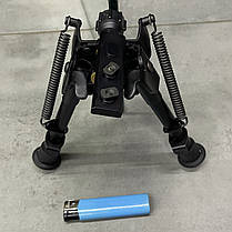 Сошки Harris Bipod S-BRM-MLOK, 152-229 мм, шарнірна база, підпружинені ніжки з гумовими наконечниками, фото 3