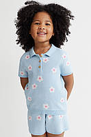 Комплект для дівчинки футболка та шорти, зріст 122-128, колір блакитний