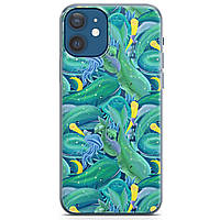 Чохол силіконовий для Apple IPhone 14 Pro, Pro Max, Plus (Чарівний зелений кит, медуза, морський світ)